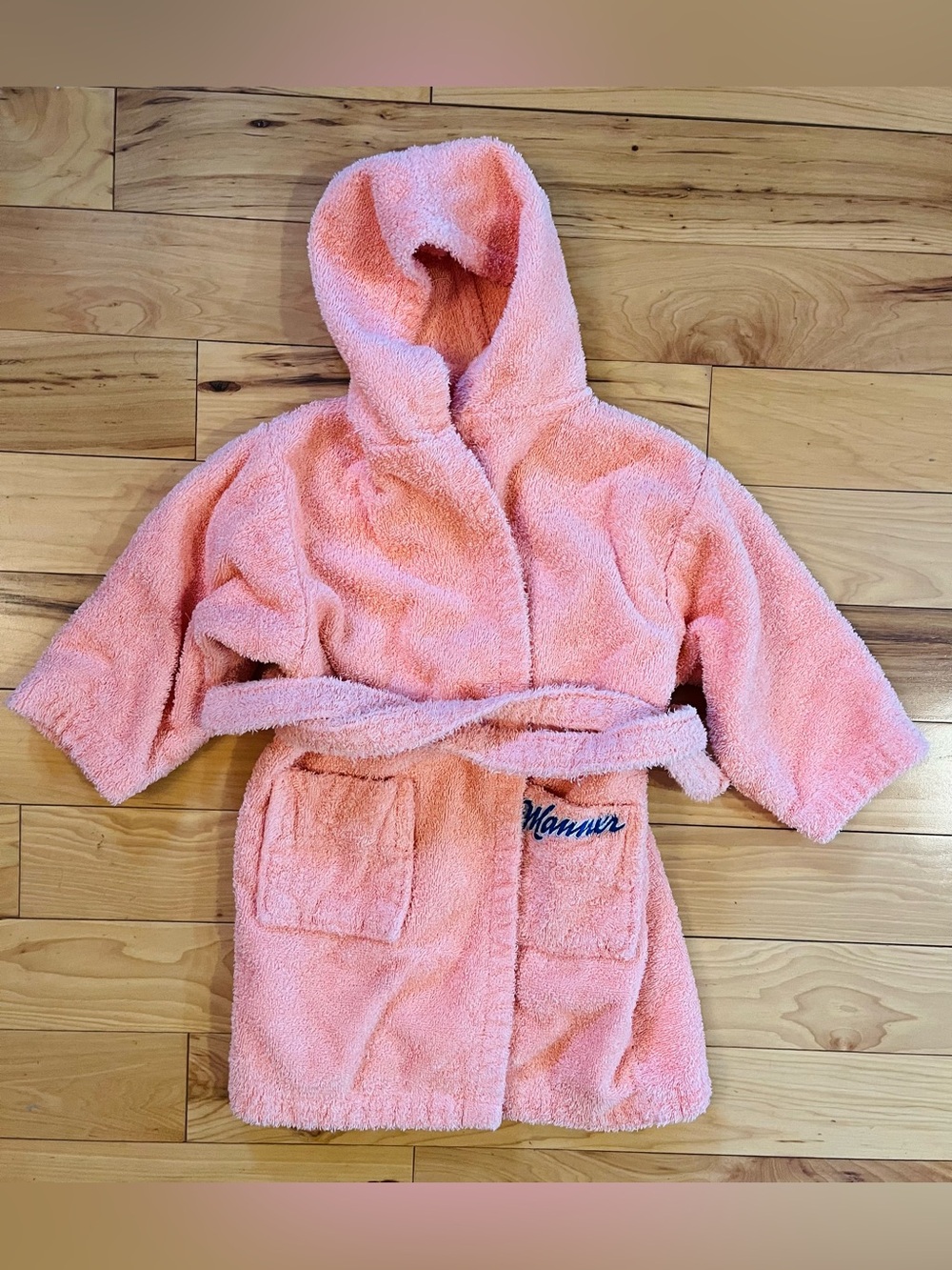 Austrian Confection Company Manner Kids Hooded Bathrobe Peachy Pink 98cm Size 3